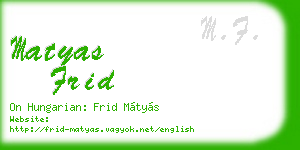 matyas frid business card